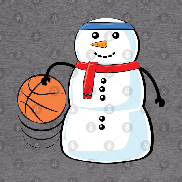 Funny Christmas Basketball Snowman by DesignWood-Sport
